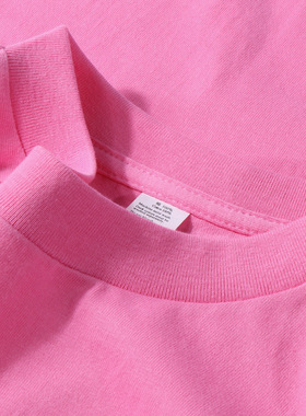 women basic t-shirt heavy t shirt men250g日系重磅热粉色玫