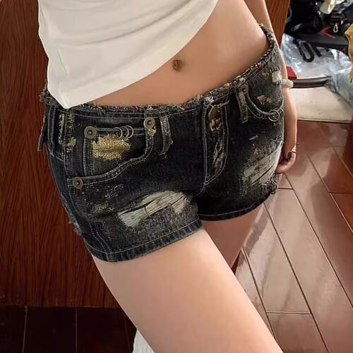 American Short Jeans Womens Distressed Sexy Low Waist Shorts