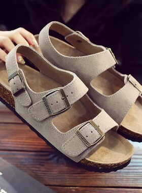 Outdoor Cork Slippers For Women Man Flats Sandals Slides
