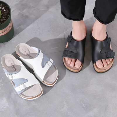 Outdoor Cork Slippers For Women Man Flats Sandals Slides