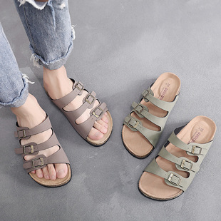 outdoor cork slippers for women man flats sandals slides