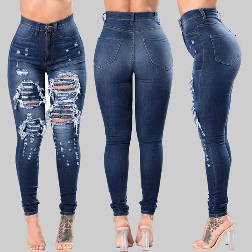 women's jeans stylish ripped denim pants streetwear trousers