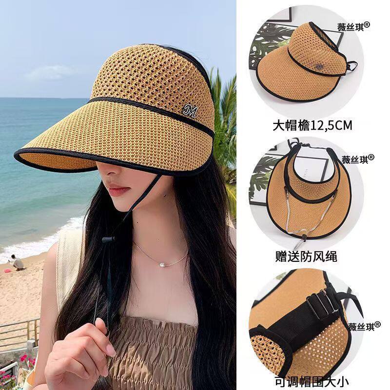 summer hat anti-uv sun hats wide brim cap天中老人帽子女士