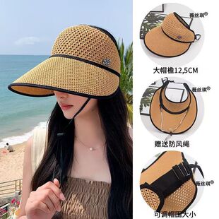 summer hat anti-uv sun hats wide brim cap天中老人帽子女士