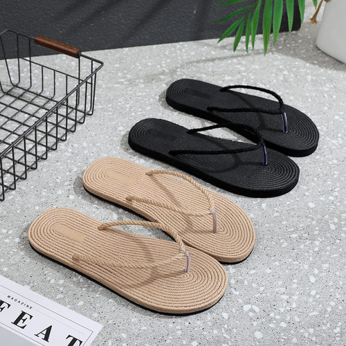 men slides slippers flip flops男款简约平底纯色夹脚人字拖时尚