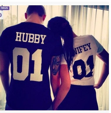 Couple Clothes vogue Man Tshirt Women t-shirt HUBBY Tops Tee