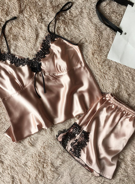 Women Sleepwear Sexy Pajama Set Pyjama Ladies CamiTop+Shorts