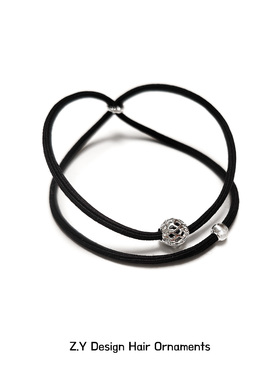 【2个装】极简两用设计银珠头绳手绳简约高级感金属发绳百搭发圈