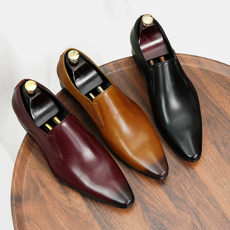 棕色英伦懒人乐福鞋英伦尖头