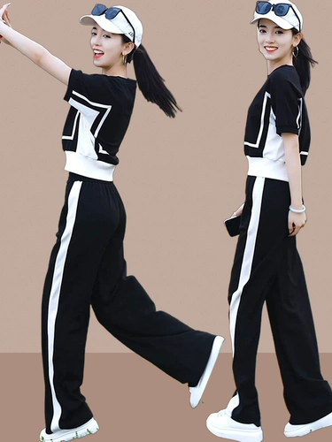 Летний спортивный костюм для отдыха, комплект, в западном стиле, подходит для подростков, короткий рукав