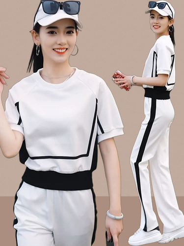 Летний спортивный костюм для отдыха, комплект, в западном стиле, подходит для подростков, короткий рукав