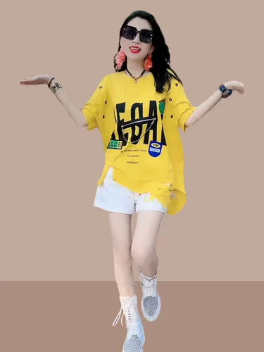 Летняя хлопковая футболка с коротким рукавом, большой размер, по фигуре