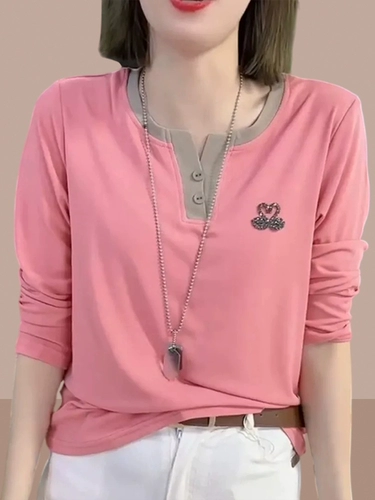 Свободная базовая рубашка с восстановлением алмаза с восстановлением