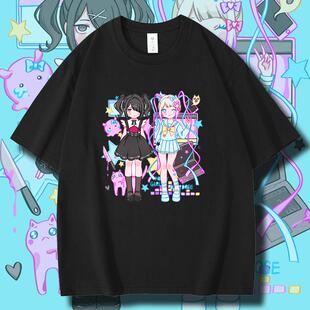 主播女孩重度依赖Steam游戏周边纯棉短袖T恤男女二次元糖糖超天酱