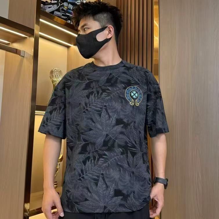 2026新款男网红印花樊文十字架短袖t恤商务帅气爆款潮流男装上衣
