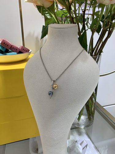 撞色大溪地薰衣草紫 南洋金珠吊坠