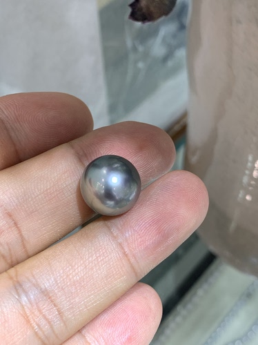 520礼物 完美无瑕14.07mm大溪地铂金灰裸珠 真科研SS一级证书