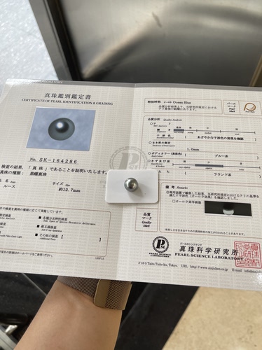 正圆12.7mm大溪地铂金灰海洋蓝 一对一真科研鉴定证书自然光拍摄