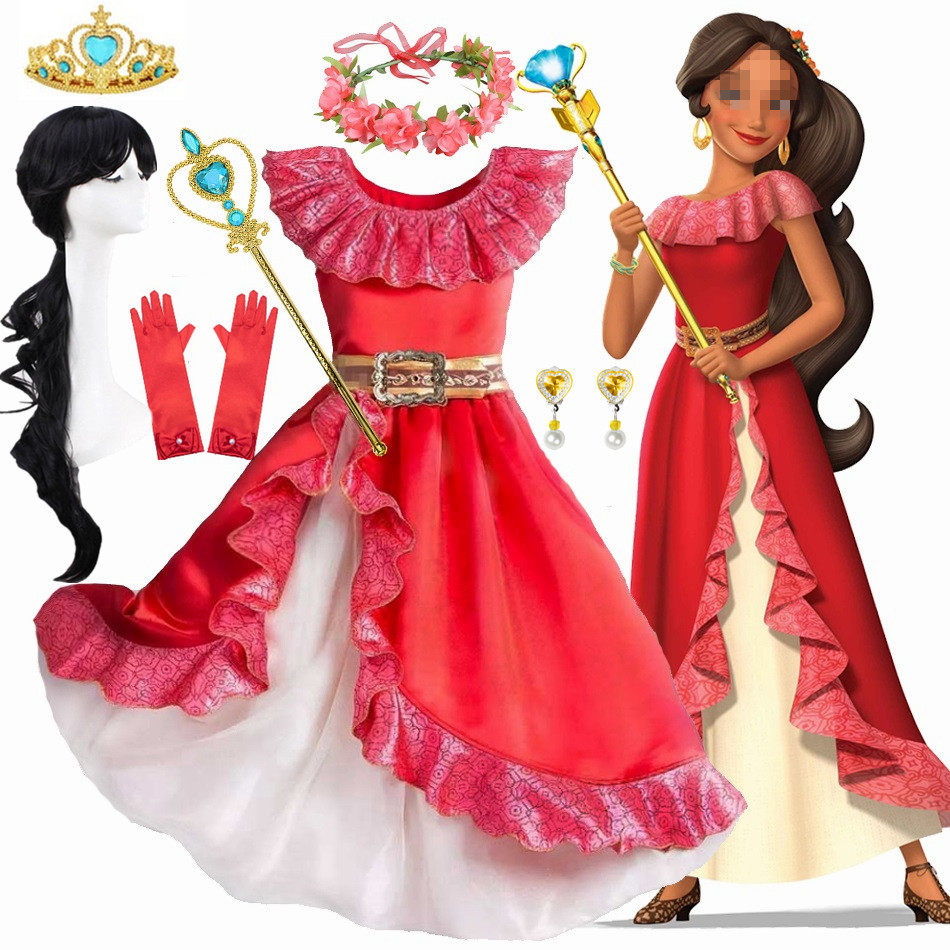 万圣节女童艾莲娜公主裙迪士尼埃琳娜elena礼服六一儿童演出服装