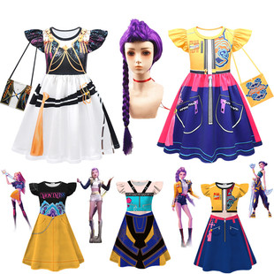 万圣节cos服kpop demon hunters猎魔女团衣服女童连衣裙表演服装