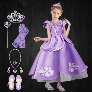 女童在逃公主苏菲亚索菲亚连衣裙子Sofia生日六一万圣节礼服装夏