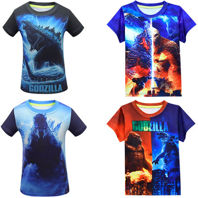 儿童上衣男孩Godzilla哥斯拉短袖T恤基多拉夏季薄款小中大童半袖