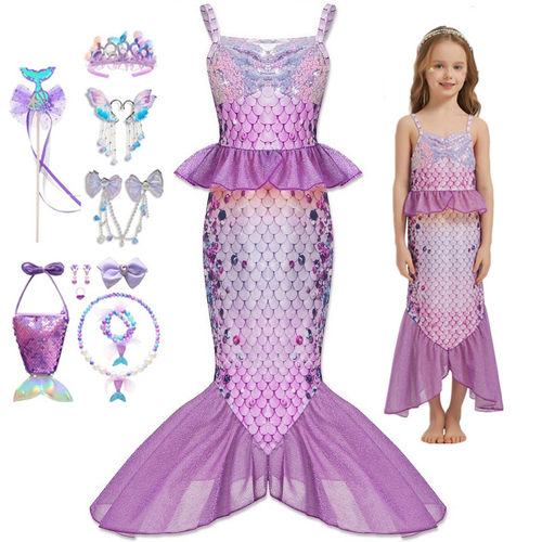 女童美人鱼爱丽儿公主裙cosplay