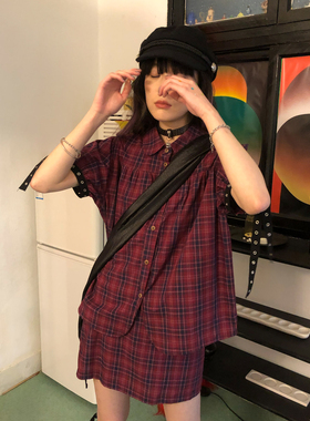popoup23ss“Sweet Rock”甜酷朋克格纹衬衫套装