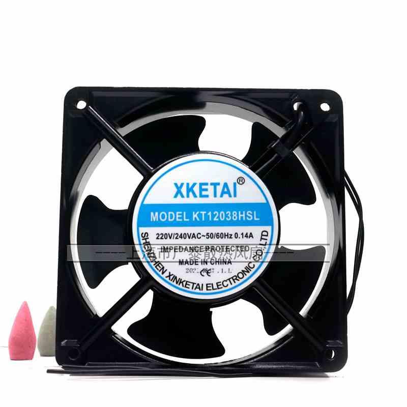 新款XKETAI KT12038HSL 220/240V 0.14A 12038 12CM机柜散热风扇