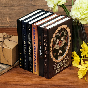 新款暗红色系哥特风笔记本便携式三折页日记本学生奖励手账本