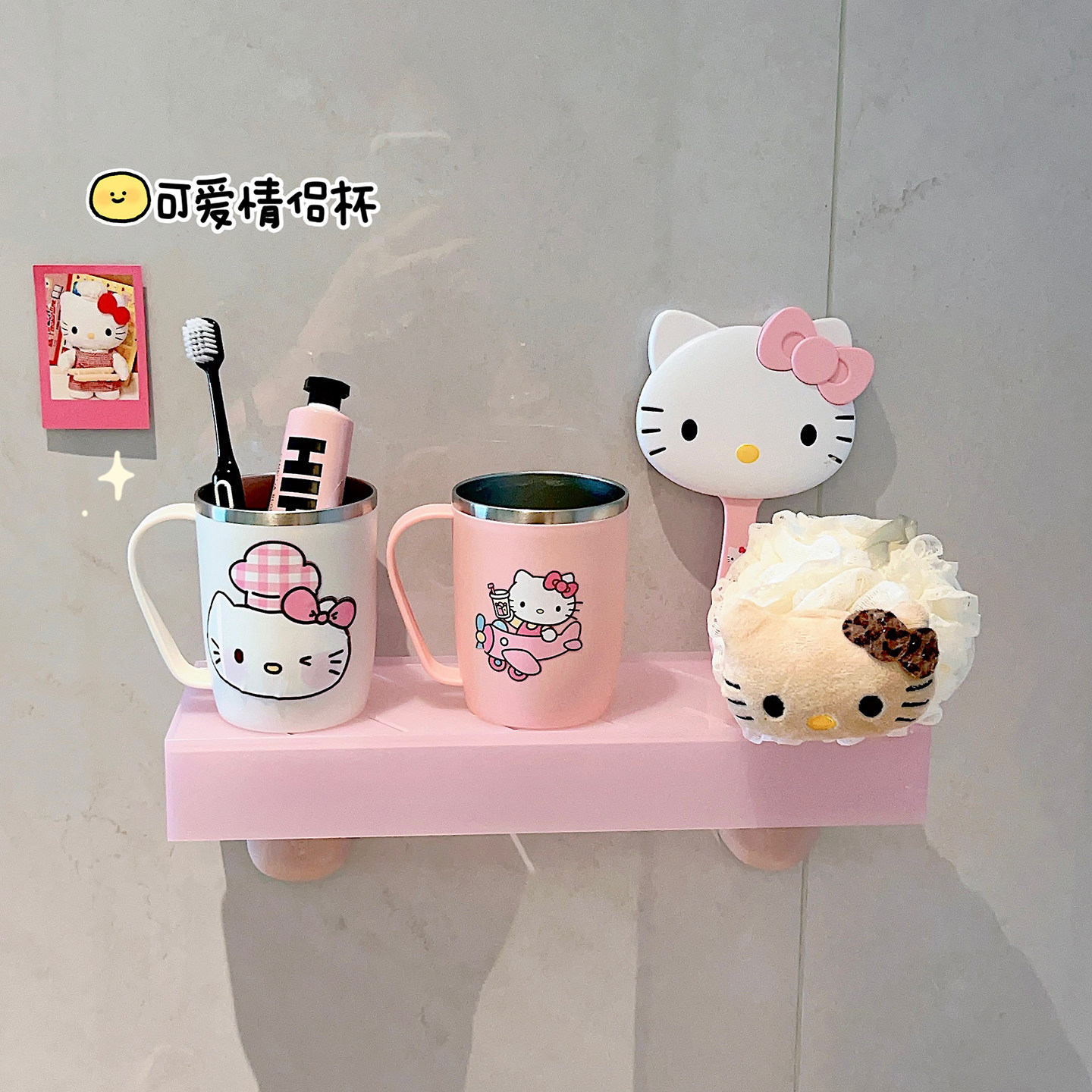 带把厨师猫漱口杯304不锈钢图片