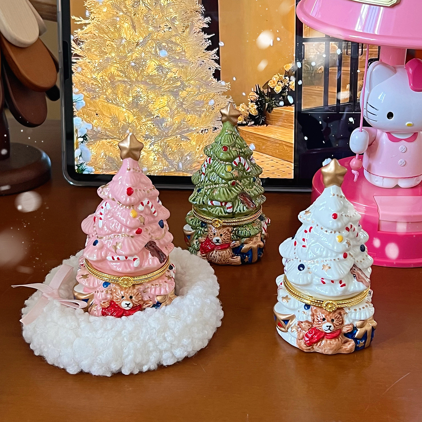 创意圣诞首饰盒礼物盒圣诞树摆件