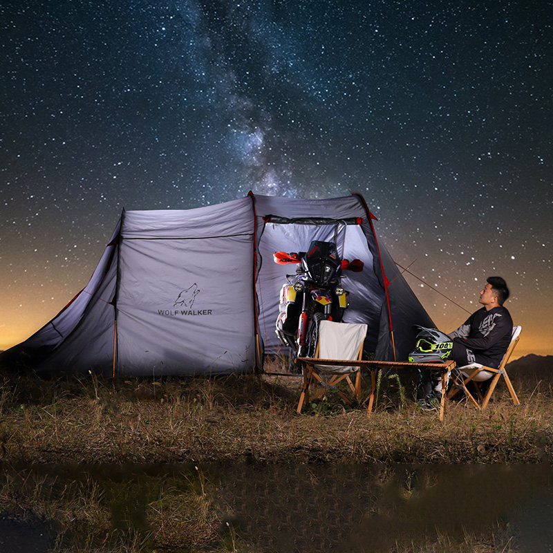狼行者摩托车摩旅单双人帐篷户外露营骑行自驾游防雨抗风露营帐篷