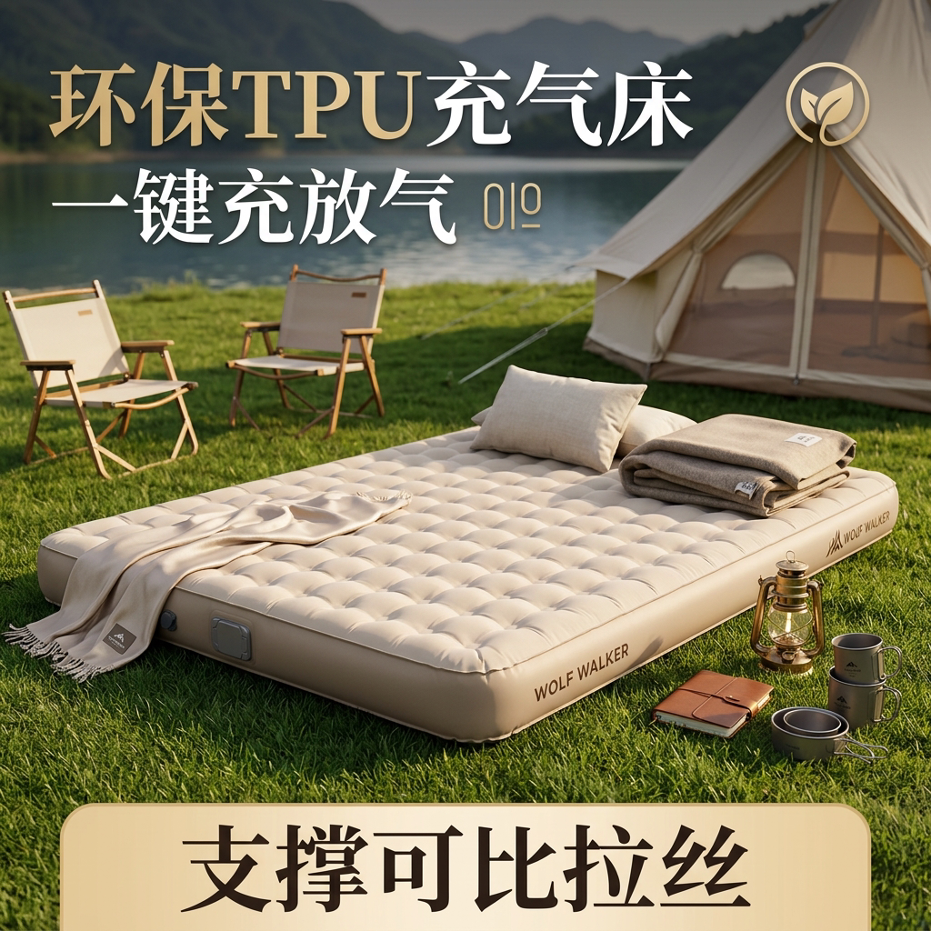 三人户外充气床垫打地铺全自动充放气垫床家用露营睡垫气垫帐篷垫图片