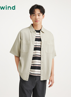 热风2025年夏季新款男士牛仔短衬F03M25206