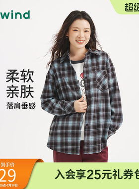 25年秋季新款女士复古格纹衬衫