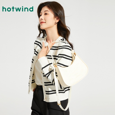 热风2025年女士饼干压花腋下包