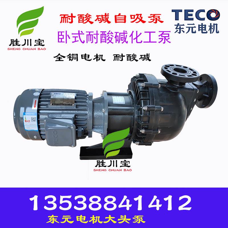 新款东元电机自吸式大头泵 PP塑料化工电镀槽外卧式水泵 大马包邮