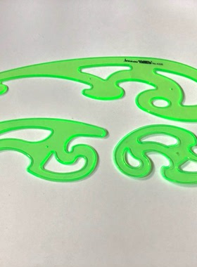 绿色曲线板三件套 云尺三件 砍刀尺 曲线模板 地域线设计标图尺