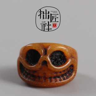 藏民手工制牛骨尸陀林斜面隔珠 大孔凹面文玩大肠珠 手串配珠配饰