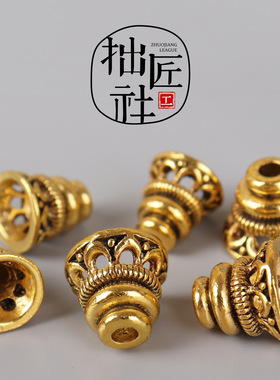 藏式铜莲花佛塔 佛珠念珠手串手链三通佛头配件 手作diy配饰