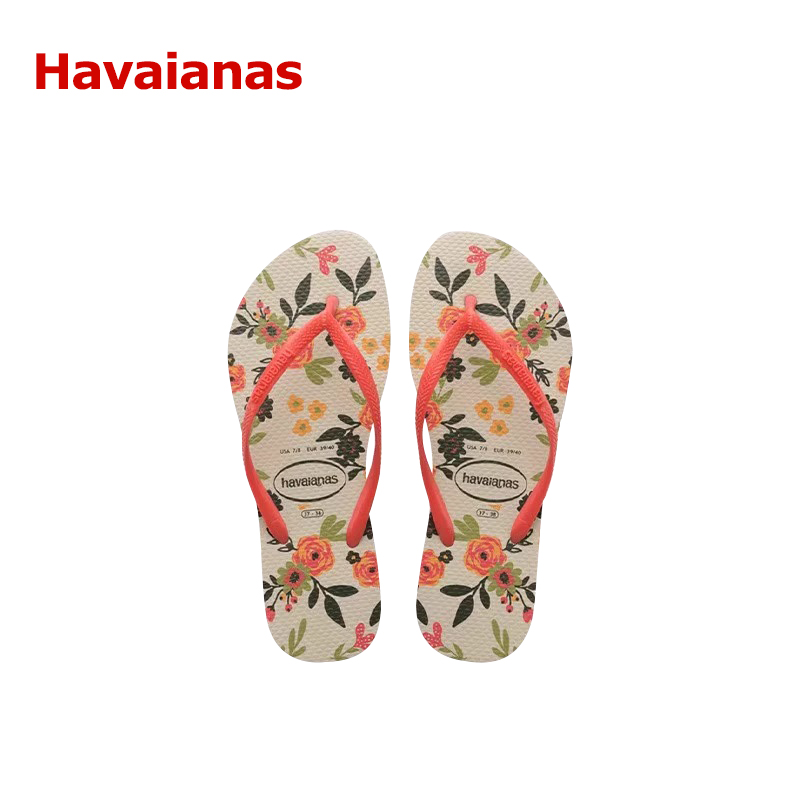 Havaianas田园印花防滑人字拖鞋