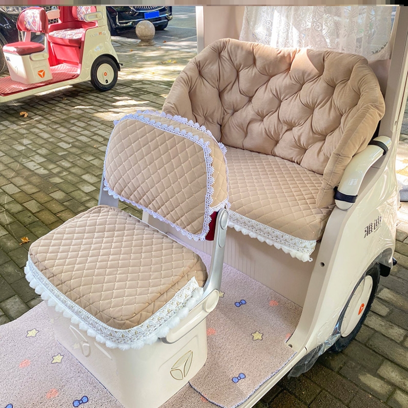 雅迪摩登嘟嘟闪靓三轮车座套盛昊蜻蜓冬季加厚一体全包保暖坐垫套