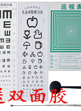 视力表挂图标准医用儿童家用墙贴视力测视表成人防撕近视眼测试图