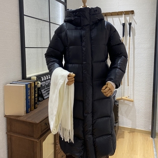 保罗彼得专柜正品女式中长款鸭绒带帽羽绒服过膝时尚RQDD76400