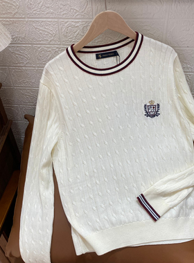 保罗彼得 专柜正品女式圆领针织衫 学院风 简约时尚LLECZ00781/82