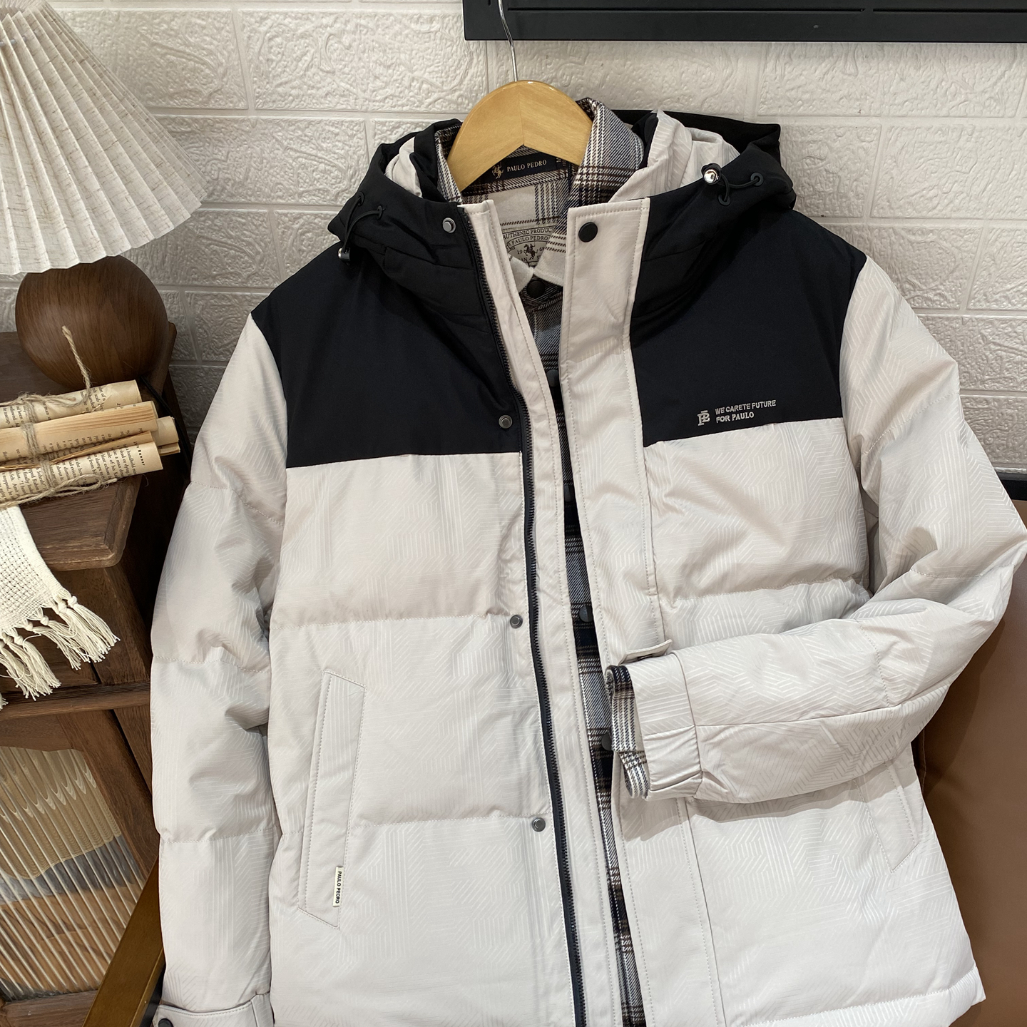 保罗彼得专柜正品男士连帽羽绒服舒适百搭简约时尚保暖REDD76110