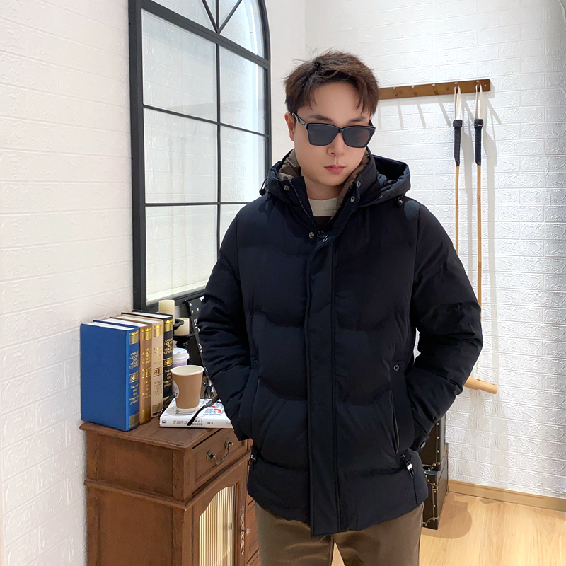 保罗彼得男士羽绒服可脱卸帽