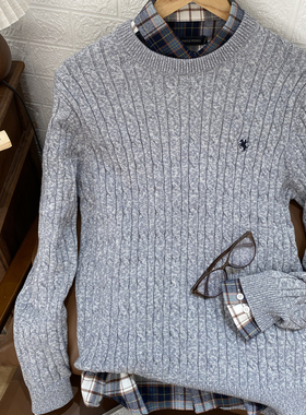 保罗彼得 专柜正品新款男士圆领针织衫休闲百搭毛衣HMECZ00411/12