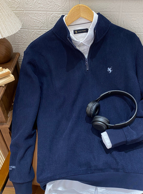 保罗彼得专柜正品新款男士秋冬款加绒卫衣立领保暖宽松ZCEDW00270